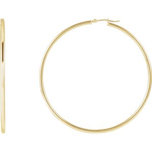 14K Gold 60mm Hoop Earrings