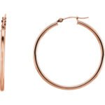 14K Rose Gold 35mm Hoop Earrings