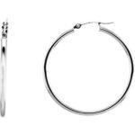 14K White Gold 35mm Hoop Earrings