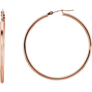 14k Rose Gold 40mm Hoop Earrings