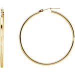 14k Yellow Gold Hoop Earrings 40mm