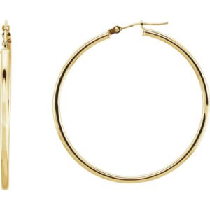 14k Yellow Gold Hoop Earrings 40mm