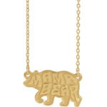 14K Gold Mama Bear Necklace