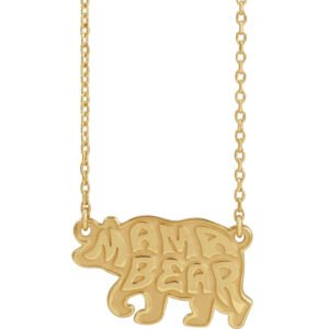 14K Gold Mama Bear Necklace